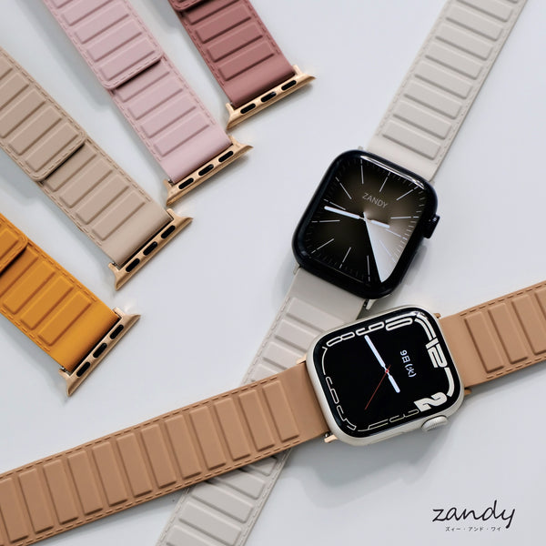 【メタリックシリコンループ①】アップルウォッチバンド マグネットシリコンベルト Apple Watch
