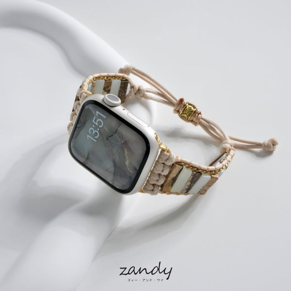 【ストーンブレスレットバンド】アップルウォッチバンド 天然石ブレスレット ハンドメイドベルト  Apple Watch