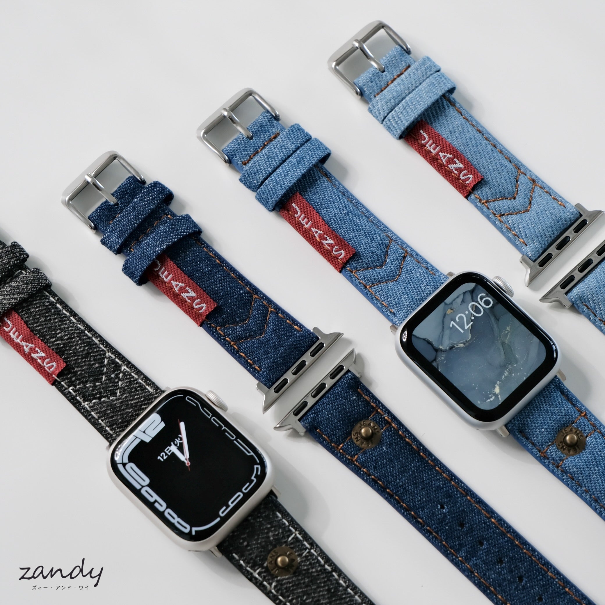 【デニムレザーバンド】アップルウォッチバンド デニム&レザーベルト Apple Watch