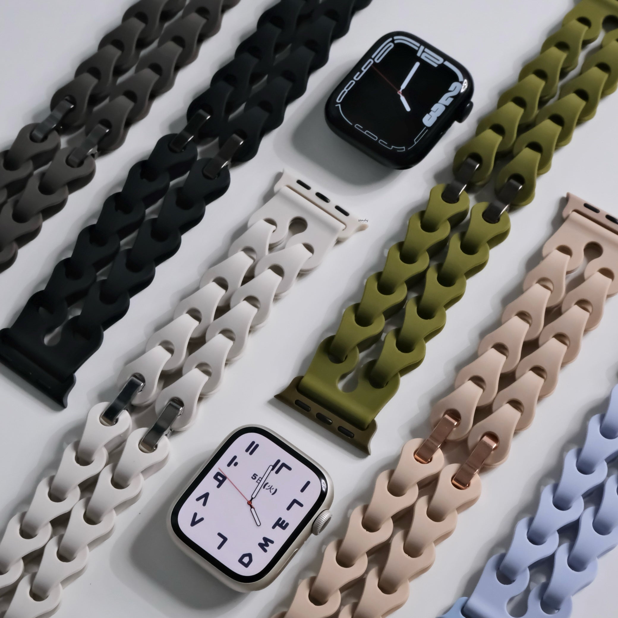 【チェーン風シリコンバンド】アップルウォッチバンド シリコンベルト Apple Watch