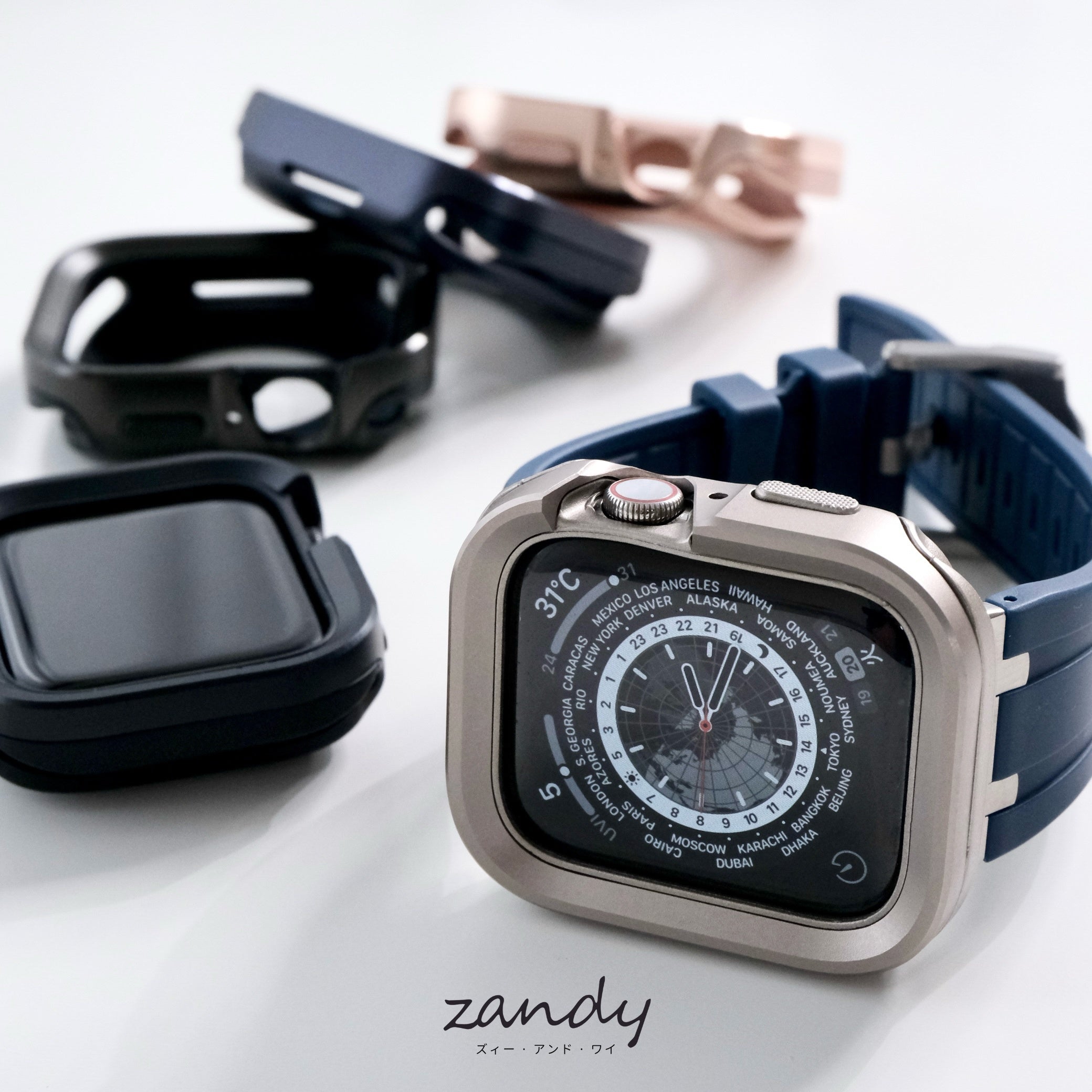 【メタルダブルフレームケース】アップルウォッチカバー メタル&TPU二重フレームケース Apple Watch サブ画像