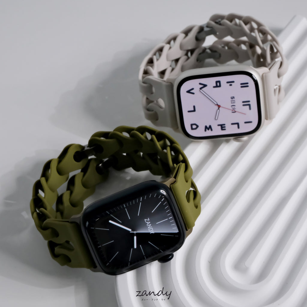 【チェーン風シリコンバンド】アップルウォッチバンド シリコンベルト Apple Watch