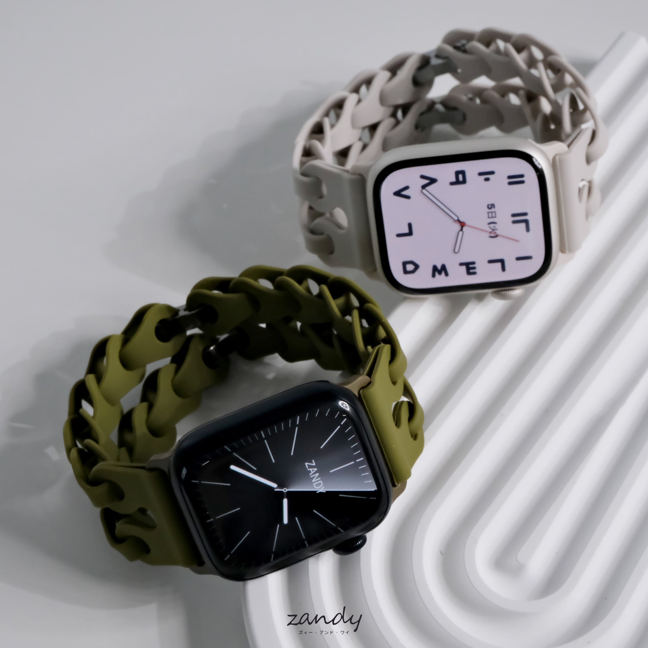 【チェーン風シリコンバンド】アップルウォッチバンド シリコンベルト Apple Watch