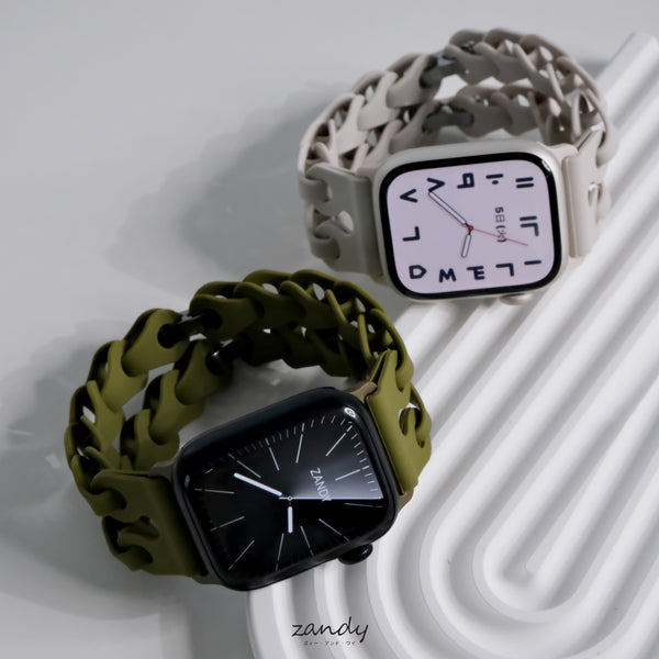 【チェーン風シリコンバンド】アップルウォッチバンド シリコンベルト Apple Watch