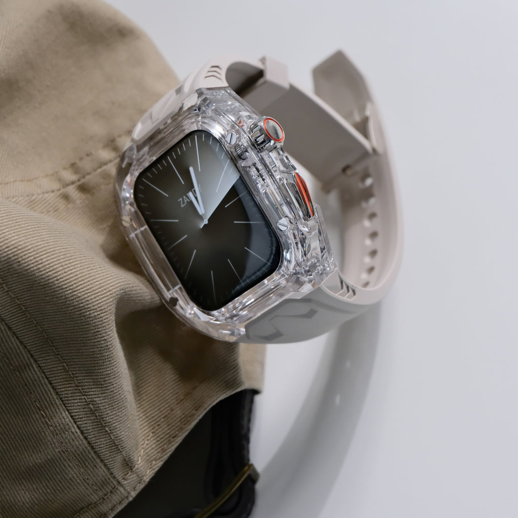 【クリア×TPU一体式バンド】クリアケース+TPUベルト クリア一体式ベルト Apple Watch