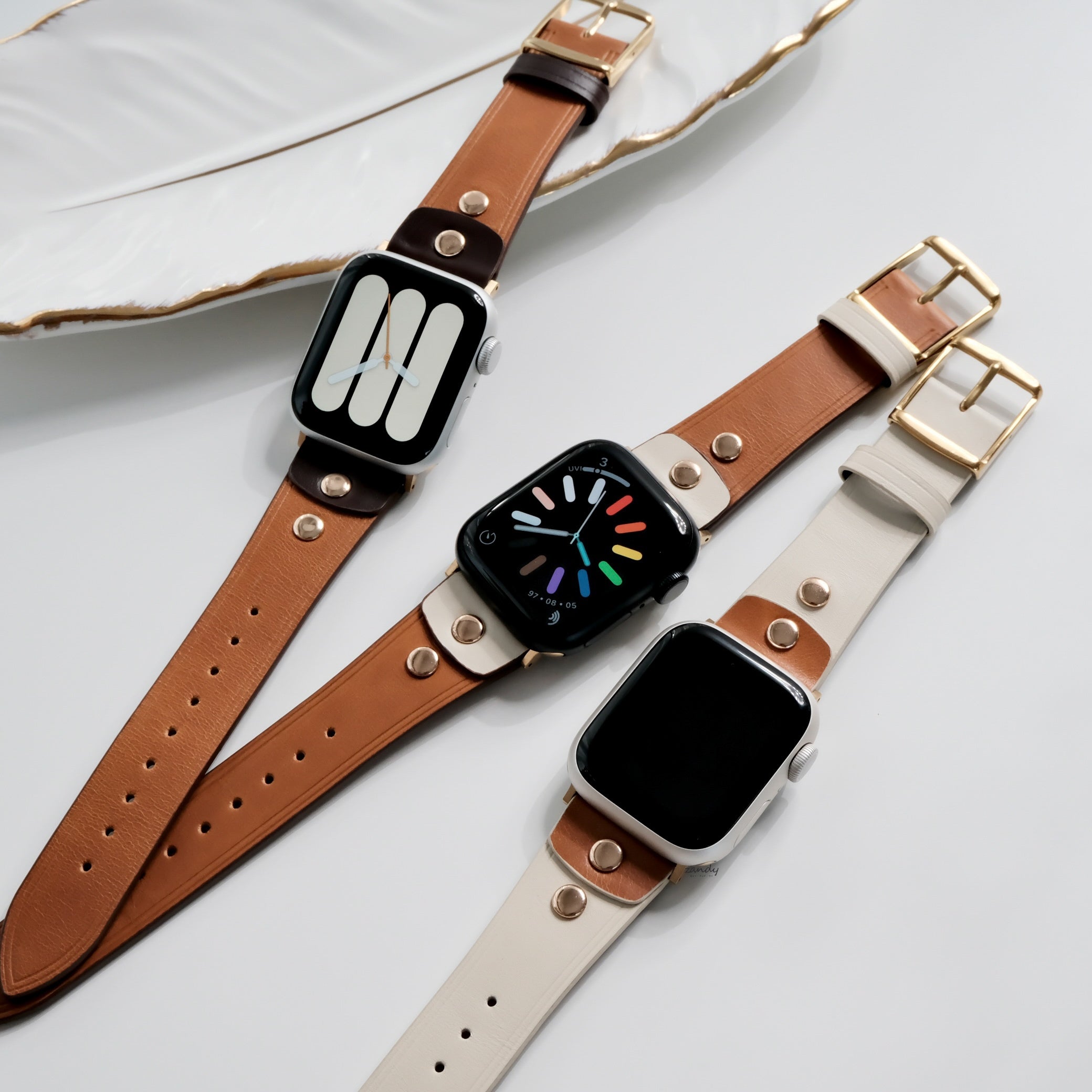 【ツートンレザーバンド】アップルウォッチバンド  レザーベルト Apple Watch