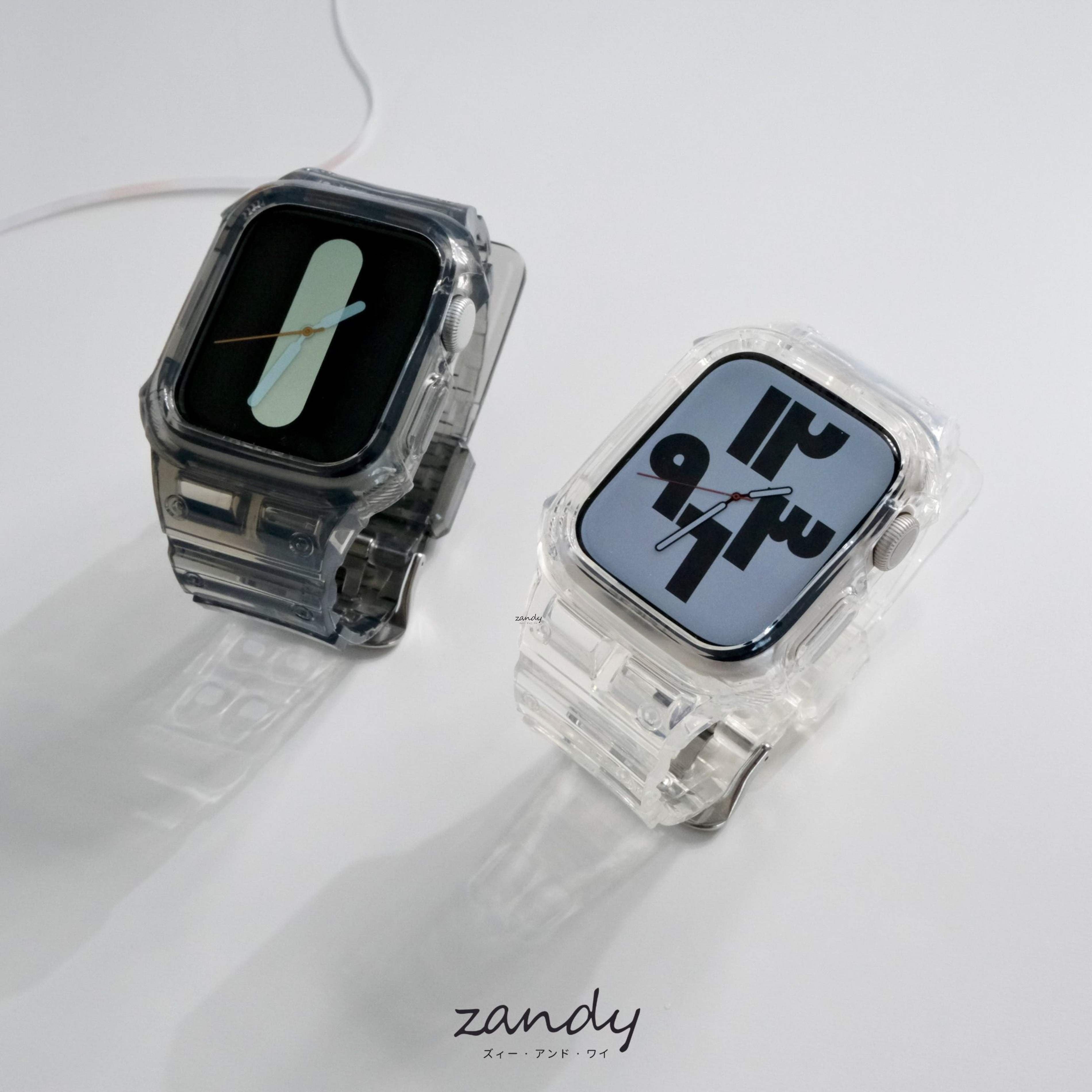 ※印字なし【クリア一体式バンド】アップルウォッチバンド 一体式ベルト Apple Watch