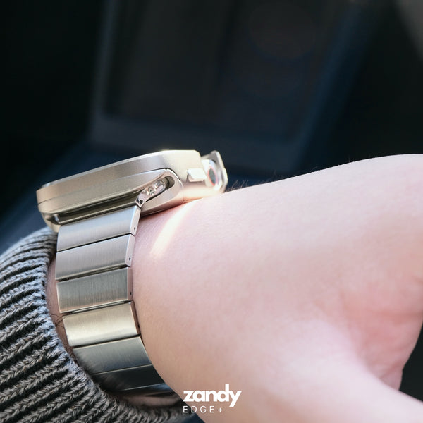 《EDGE+》【SET】B065/C006  Apple Watch エフォートレスブレスバンドSV＋メタルダブルフレームケースTG