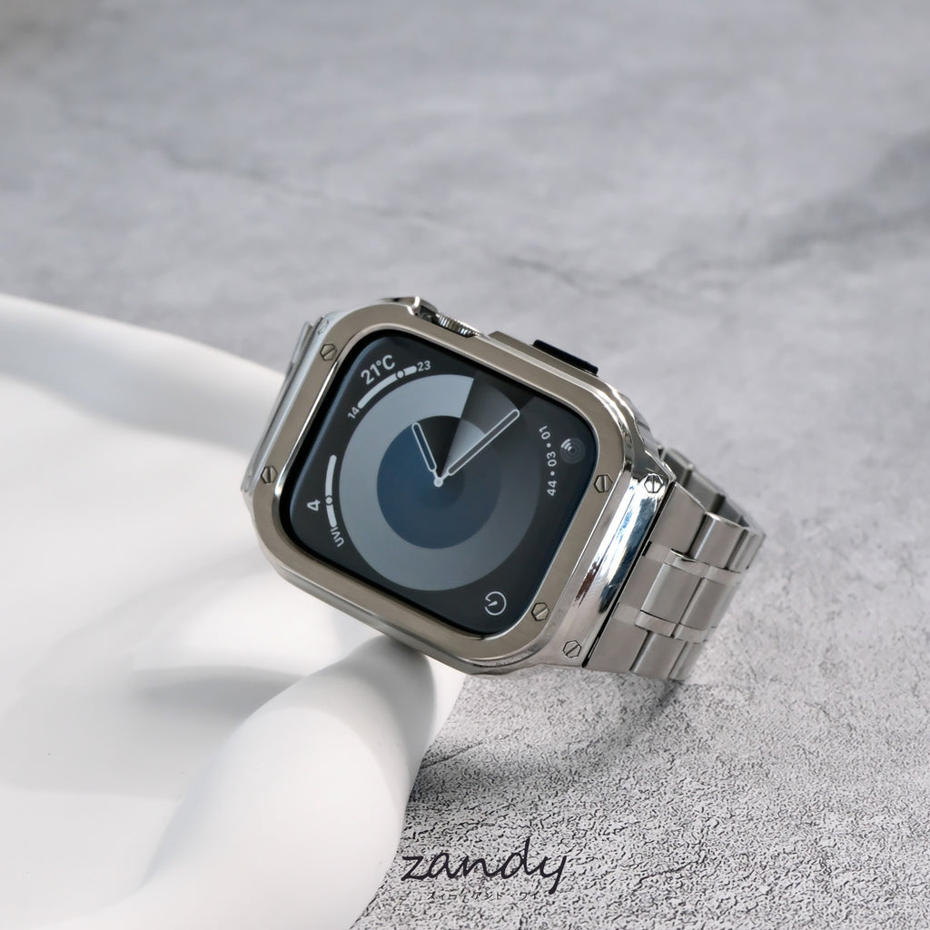 【ステンレス一体式バンド】ステンレスケース+ステンレスベルト一体式  Apple Watch