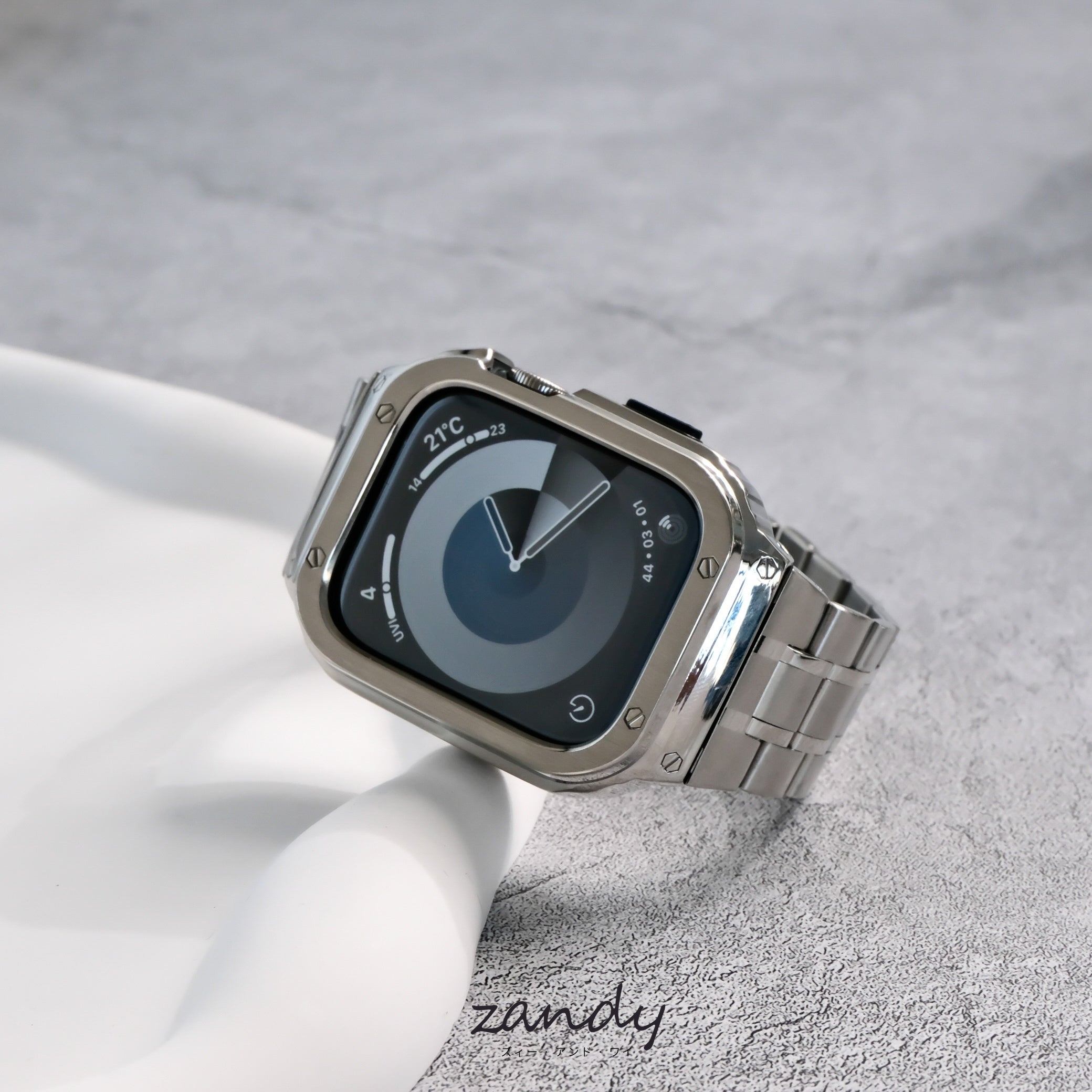 【ステンレス一体式バンド】ステンレスケース+ステンレスベルト一体式  Apple Watch