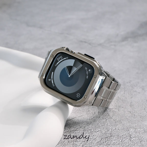 【ステンレス一体式バンド】ステンレスケース+ステンレスベルト一体式  Apple Watch