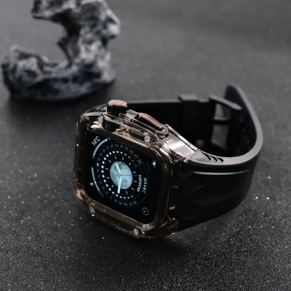 【クリア×TPU一体式バンド】クリアケース+TPUベルト クリア一体式ベルト Apple Watch