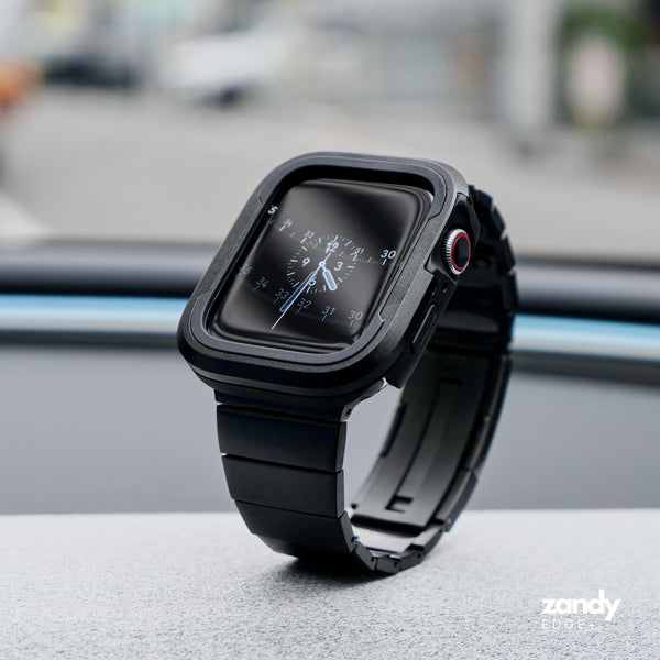 《EDGE+》【SET】B065/C012  Apple Watch エフォートレスブレスバンドBK＋ツートンフレームケースBK