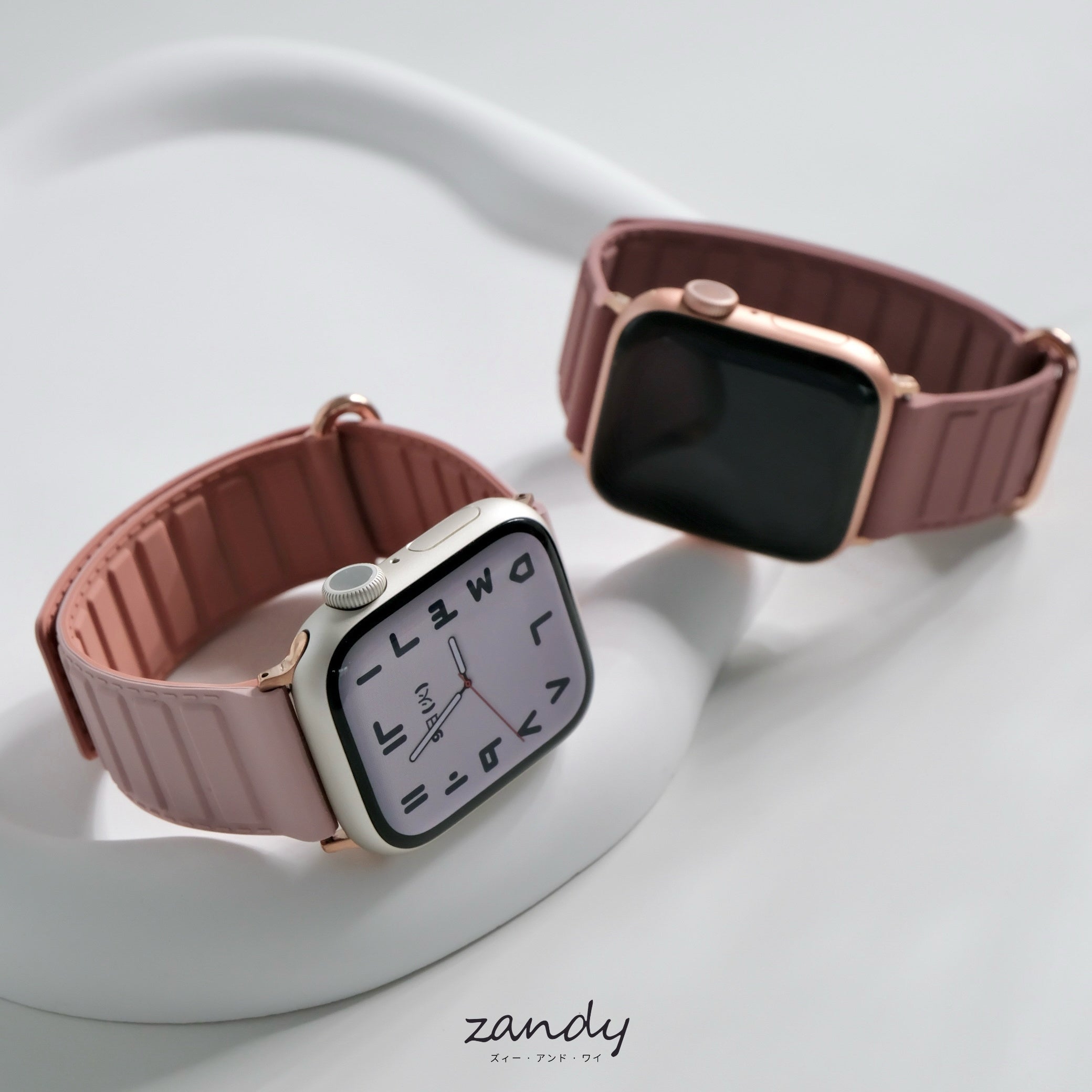 【メタリックシリコンループ①】アップルウォッチバンド マグネットシリコンベルト Apple Watch
