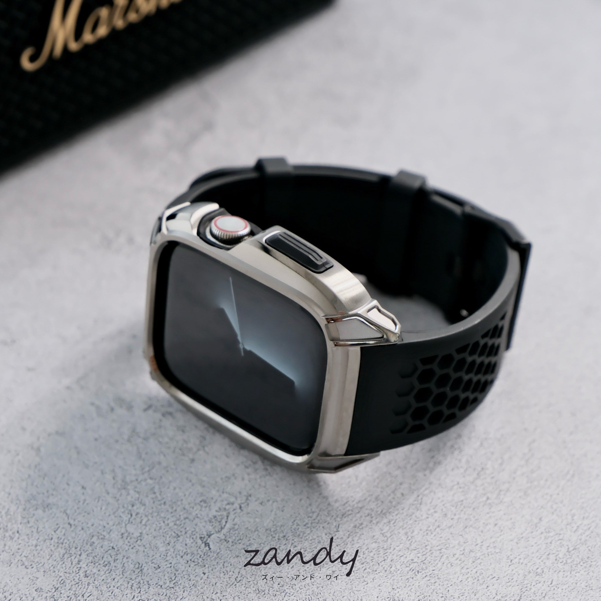 【ステンレスフレーム&TPU一体式バンド】ステンレスケース+TPUベルト 一体式ベルト Apple Watch
