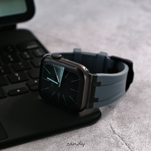 【メタルシリコンバンド】アップルウォッチバンド シリコンデザインベルト  Apple Watch