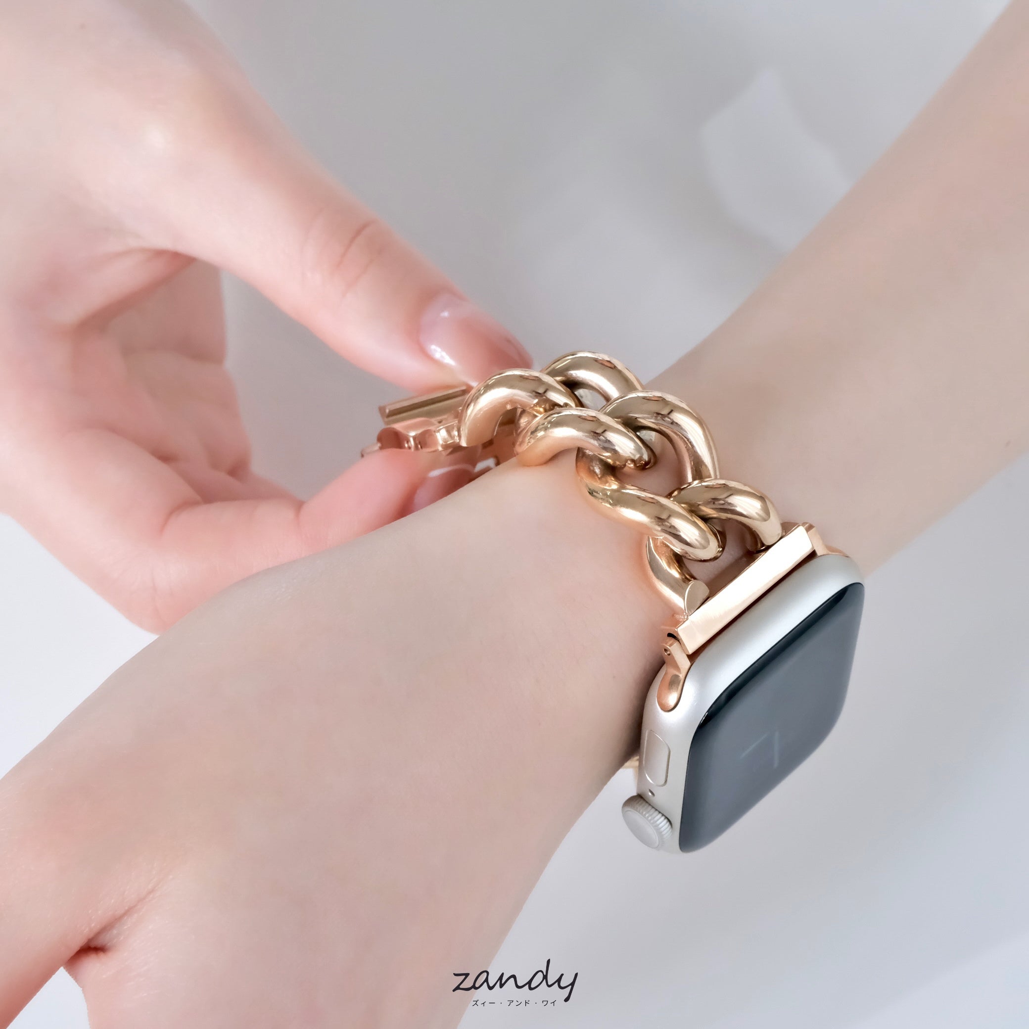 【チャンキーチェーン】アップルウォッチバンド  ステンレスチェーンベルト  Apple Watch ★調節工具不要★