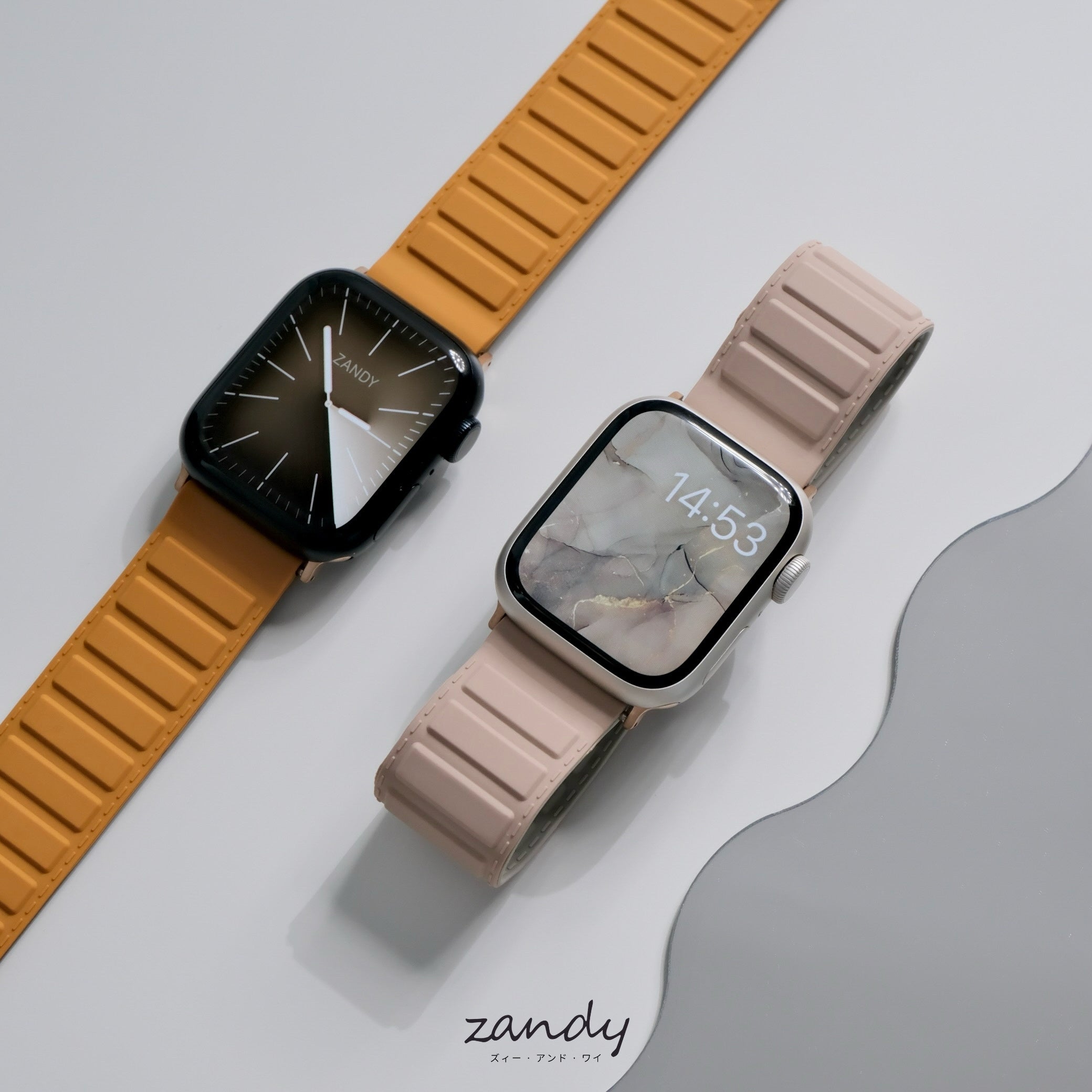 【メタリックシリコンループ①】アップルウォッチバンド マグネットシリコンベルト Apple Watch