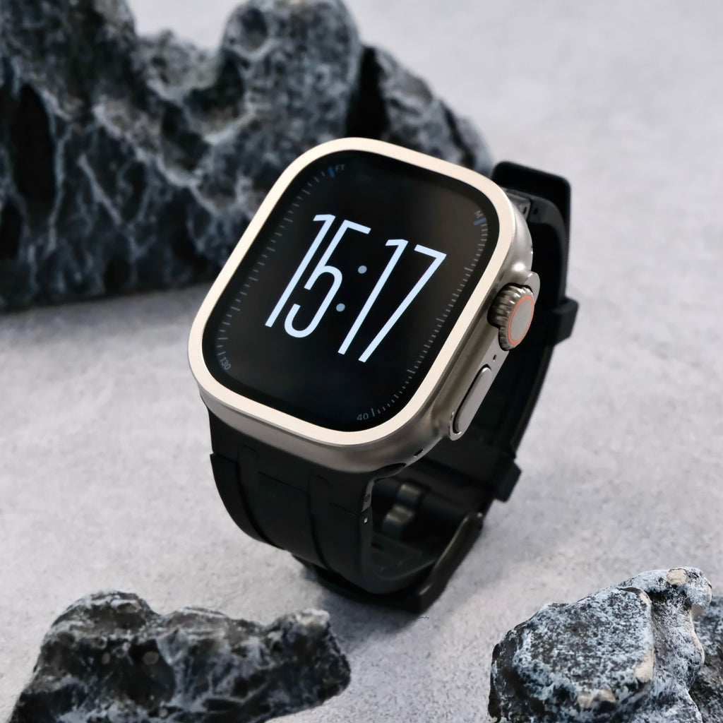 【メタルシリコンバンド】アップルウォッチバンド シリコンデザインベルト  Apple Watch