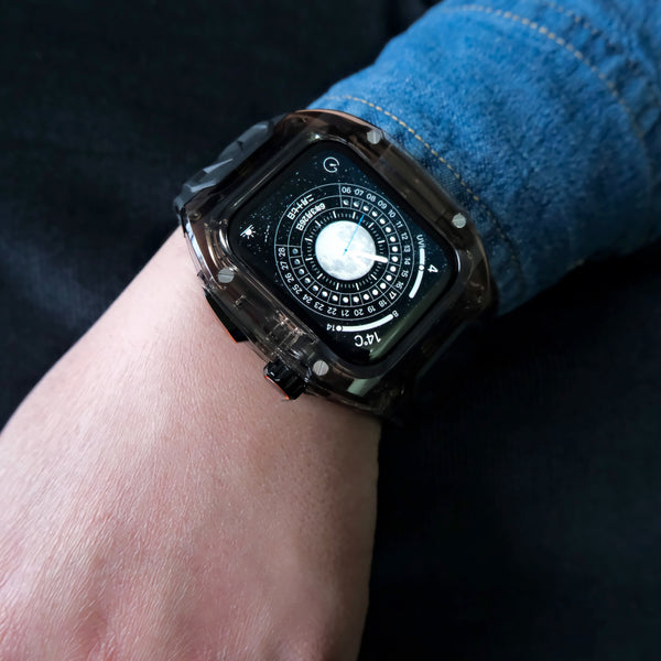 【クリア×TPU一体式バンド】クリアケース+TPUベルト クリア一体式ベルト Apple Watch