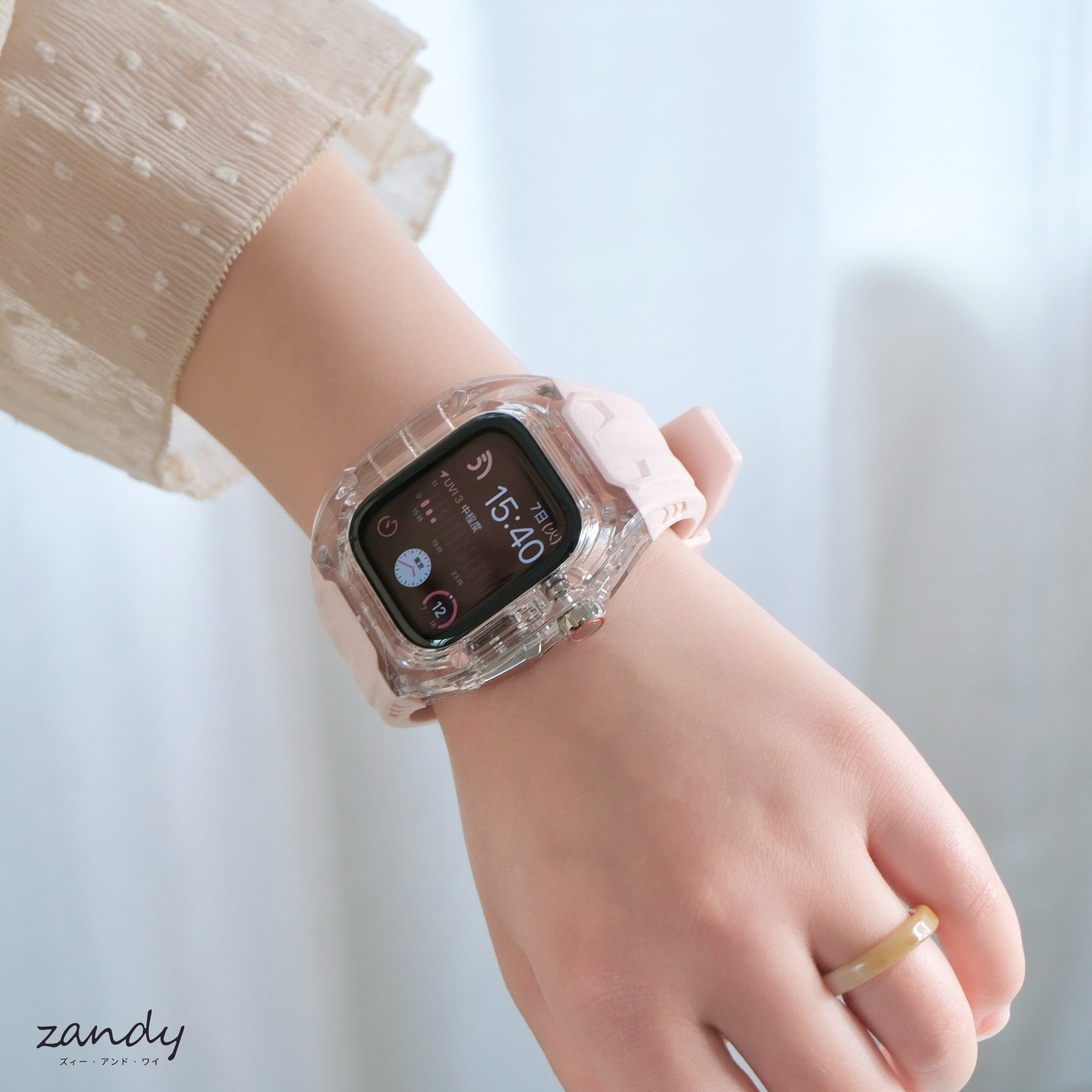 新色登場！【クリア×TPU一体式バンド】A004 クリアケース+TPUベルト クリア一体式ベルト Apple Watch