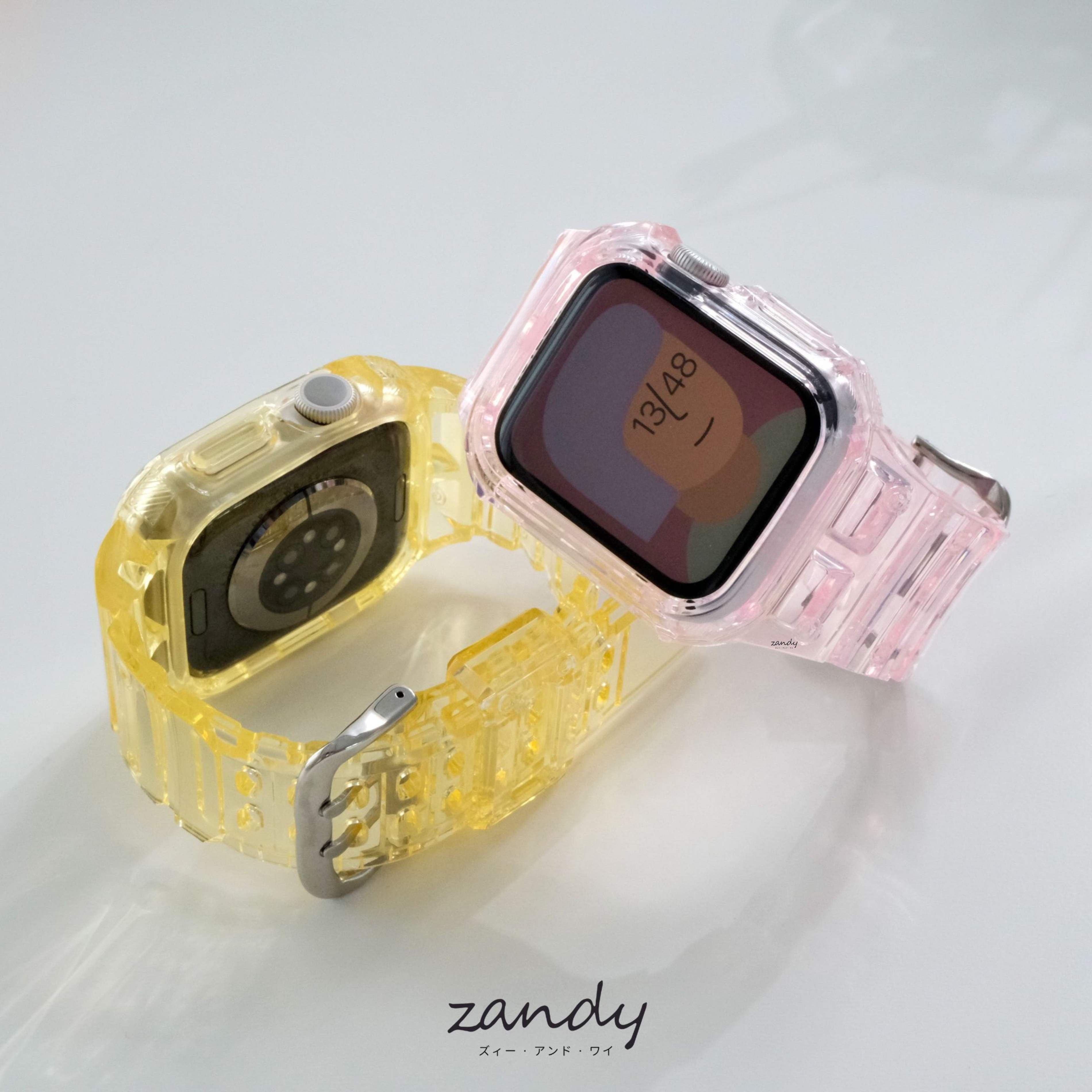 ※印字なし【クリア一体式バンド】アップルウォッチバンド 一体式ベルト Apple Watch