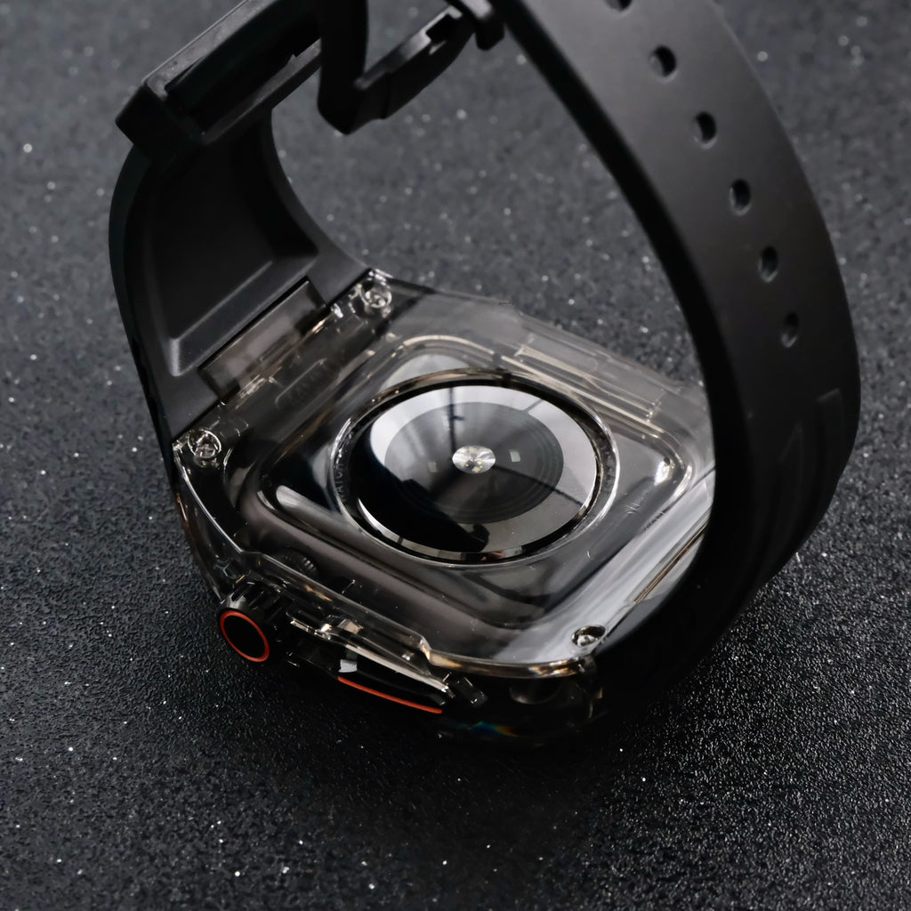 【クリア×TPU一体式バンド】クリアケース+TPUベルト クリア一体式ベルト Apple Watch