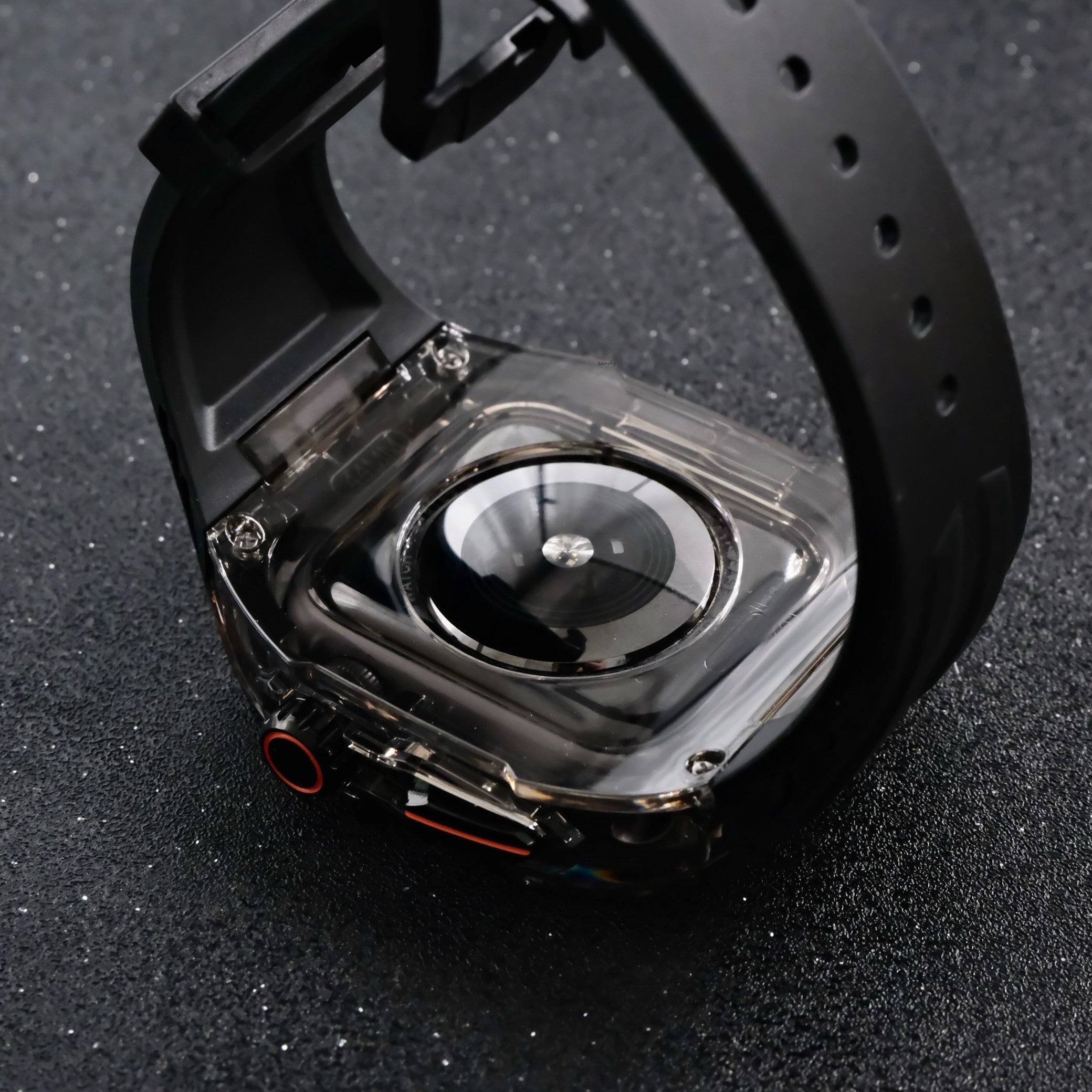 【クリア×TPU一体式バンド】クリアケース+TPUベルト クリア一体式ベルト Apple Watch