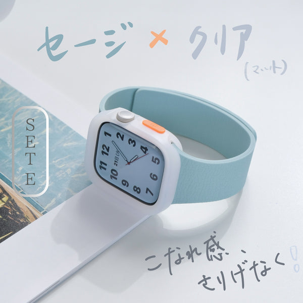 【SET】B066/C001  Apple Watch ライムゼストマグバンド＋スクエアソフトフレームケース