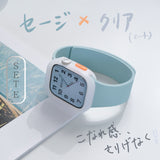 【SET】B066/C001  Apple Watch ライムゼストマグバンド＋スクエアソフトフレームケース