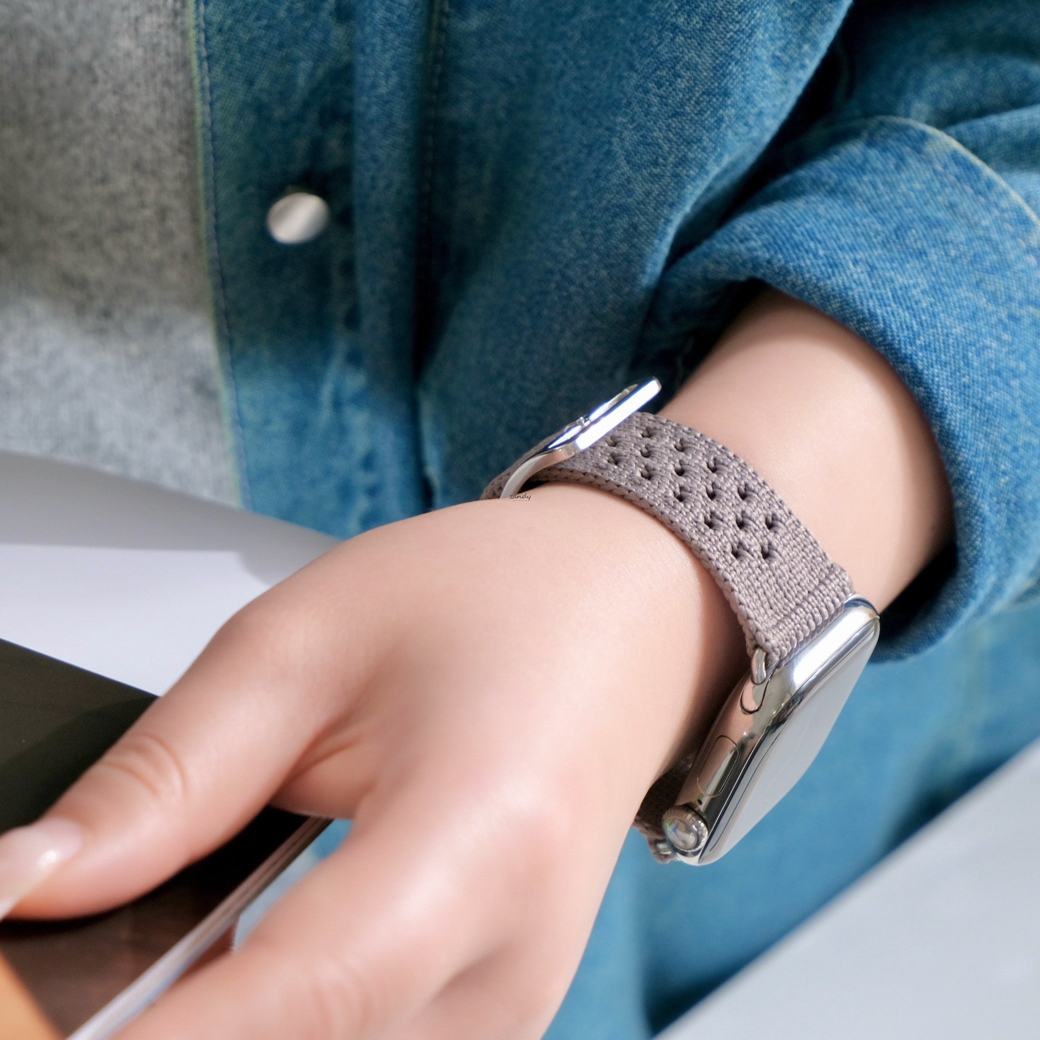 【クロシェ風ブレイドバンド】B077 アップルウォッチバンド ナイロンベルト Apple Watch