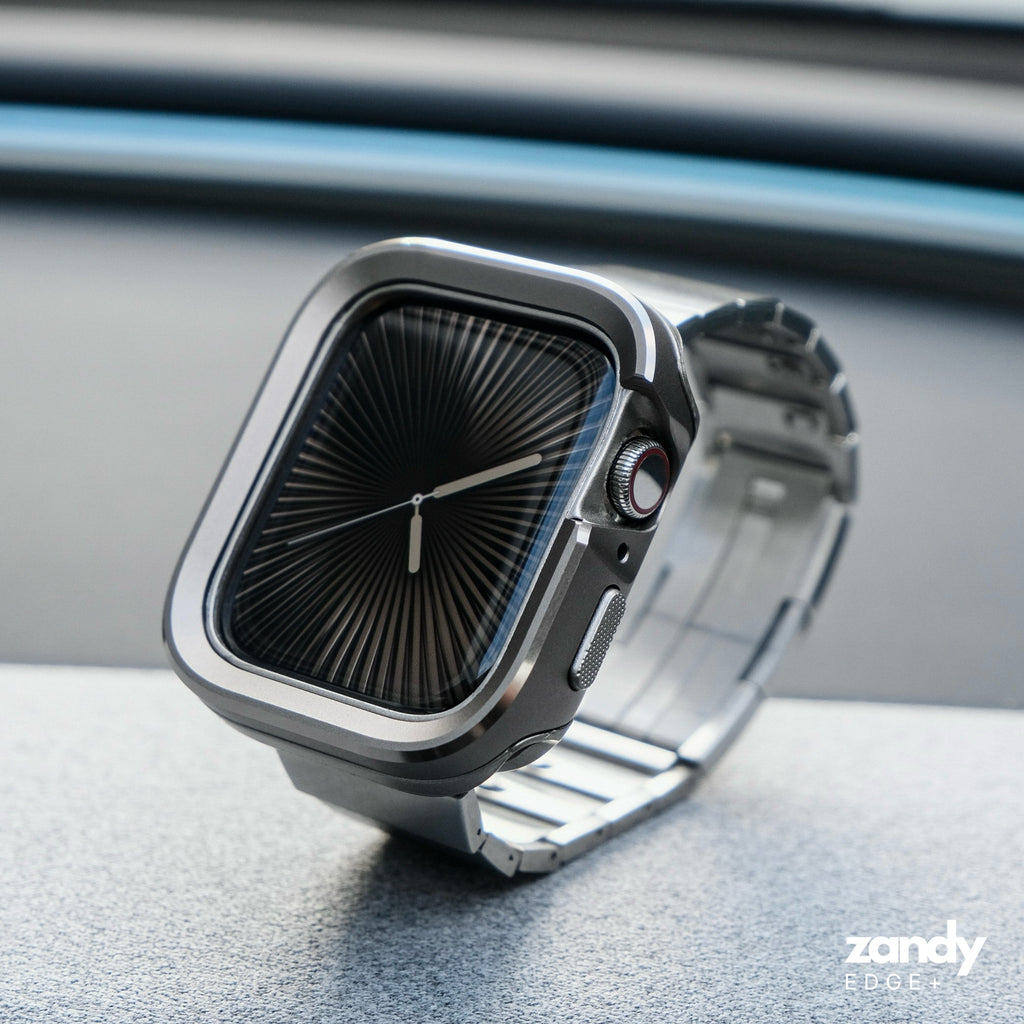 《EDGE+》【SET】B065/C006  Apple Watch エフォートレスブレスバンドSV＋メタルダブルフレームケースTG