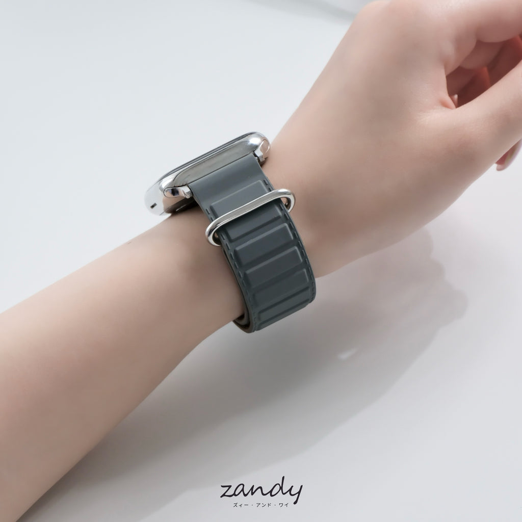 【メタリックシリコンループ②】アップルウォッチバンド マグネットシリコンベルト Apple Watch
