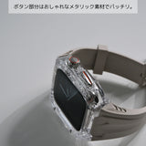 【クリア×TPU一体式バンド】クリアケース+TPUベルト クリア一体式ベルト Apple Watch