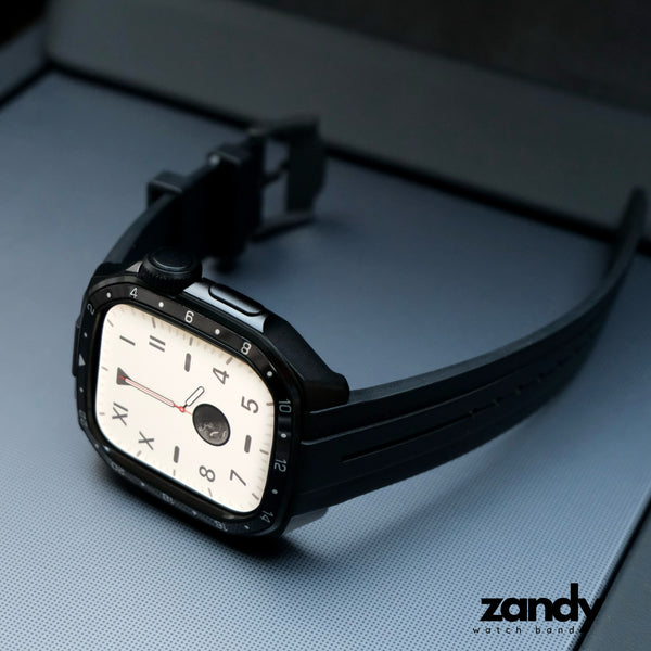 【メタルフレーム&TPU一体式バンド】A014 メタルケース+TPUベルト 一体式ベルト Apple Watch