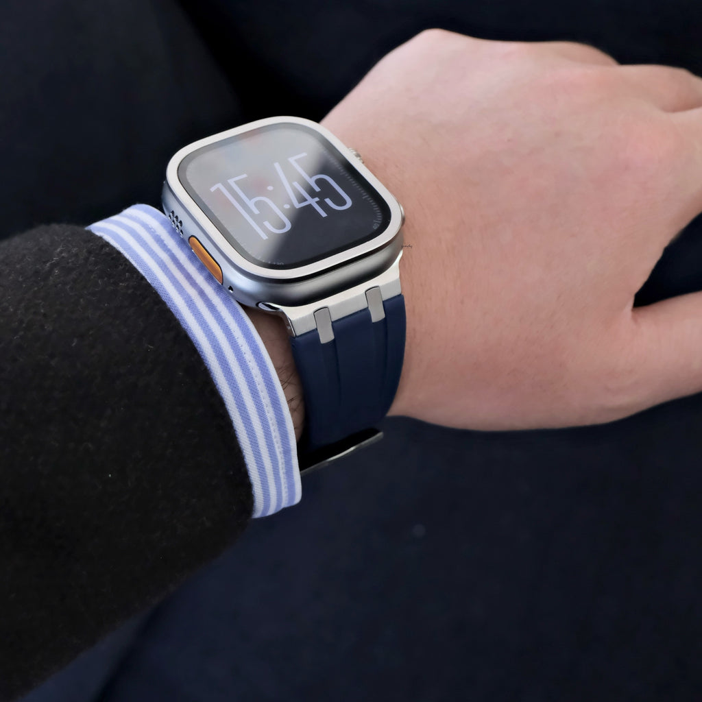【メタルシリコンバンド】アップルウォッチバンド シリコンデザインベルト  Apple Watch