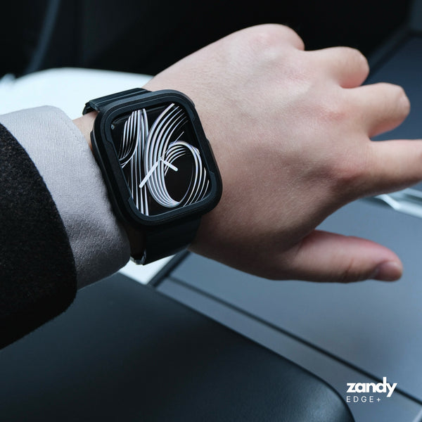 《EDGE+》【SET】B065/C012  Apple Watch エフォートレスブレスバンドBK＋ツートンフレームケースBK