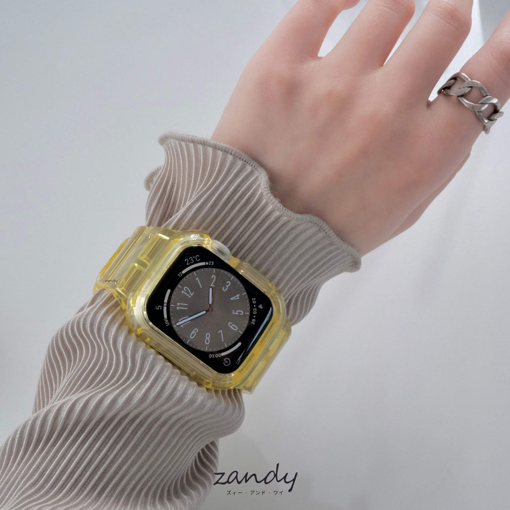 ※印字なし【クリア一体式バンド】アップルウォッチバンド 一体式ベルト Apple Watch