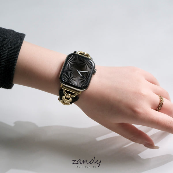 【チェーンツキレザーバンド】B069 アップルウォッチバンド  レザーベルト Apple Watch