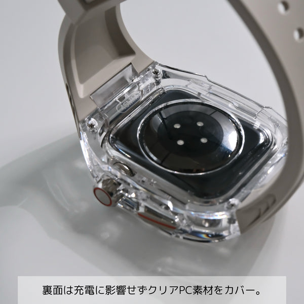 新色登場！【クリア×TPU一体式バンド】A004 クリアケース+TPUベルト クリア一体式ベルト Apple Watch