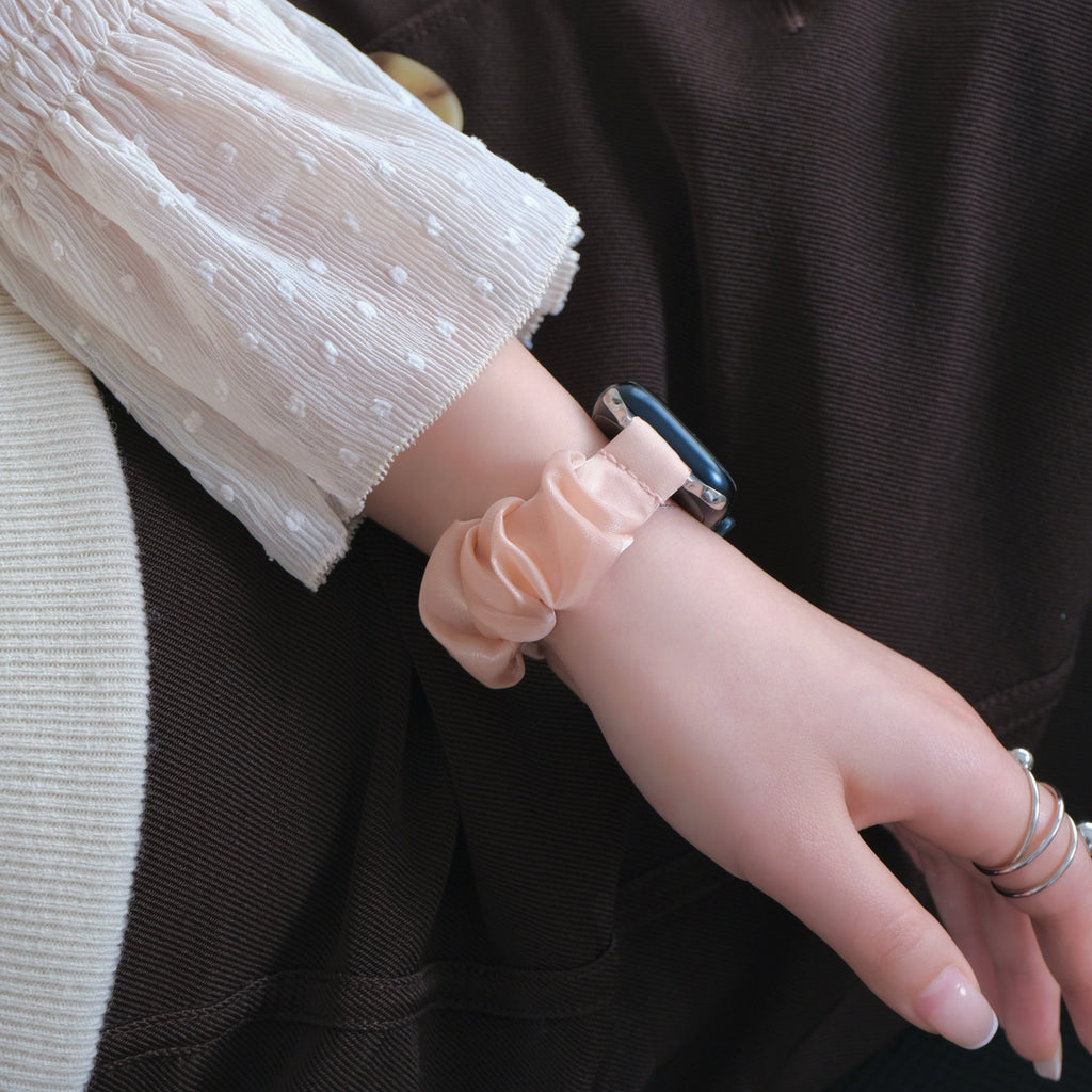 【サテンシュシュバンド】B075 アップルウォッチバンド シュシュベルト Apple Watch