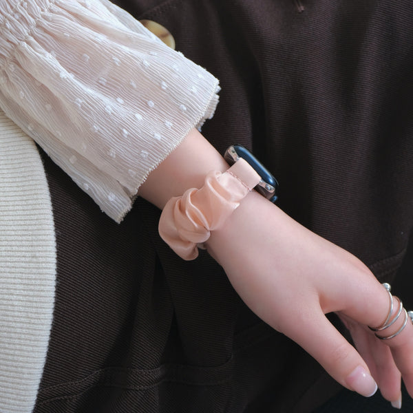 【サテンシュシュバンド】B075 アップルウォッチバンド シュシュベルト Apple Watch