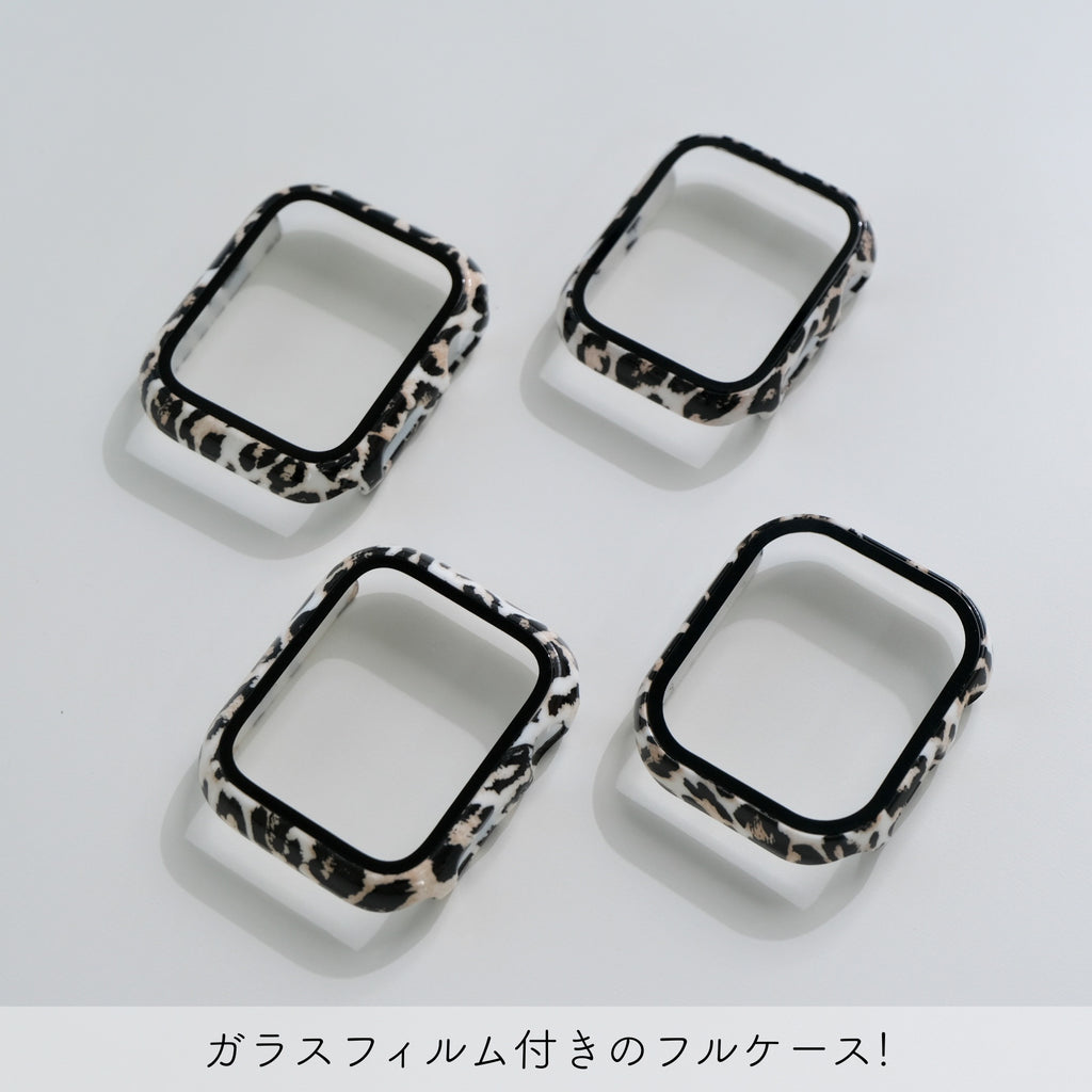 Apple Watch11対応！【レオパードフルケース】 C004 アップルウォッチフルカバー  ハードケース 全面保護  ヒョウ柄  Apple Watch
