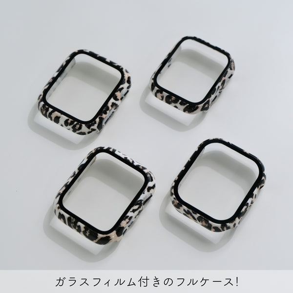 Apple Watch11対応！【レオパードフルケース】 C004 アップルウォッチフルカバー  ハードケース 全面保護  ヒョウ柄  Apple Watch