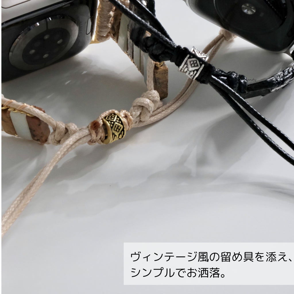 【ストーンブレスレットバンド】アップルウォッチバンド 天然石ブレスレット ハンドメイドベルト  Apple Watch