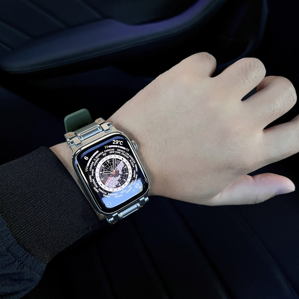 【ステンレスTPUバンド】B015 42/44/45/46/49mmサイズ限定！アップルウォッチバンド TPUデザインベルト  Apple Watch
