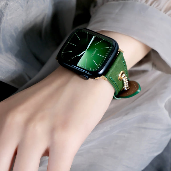 【チェーンカザリレザーバンド】アップルウォッチバンド  レザーベルト Apple Watch