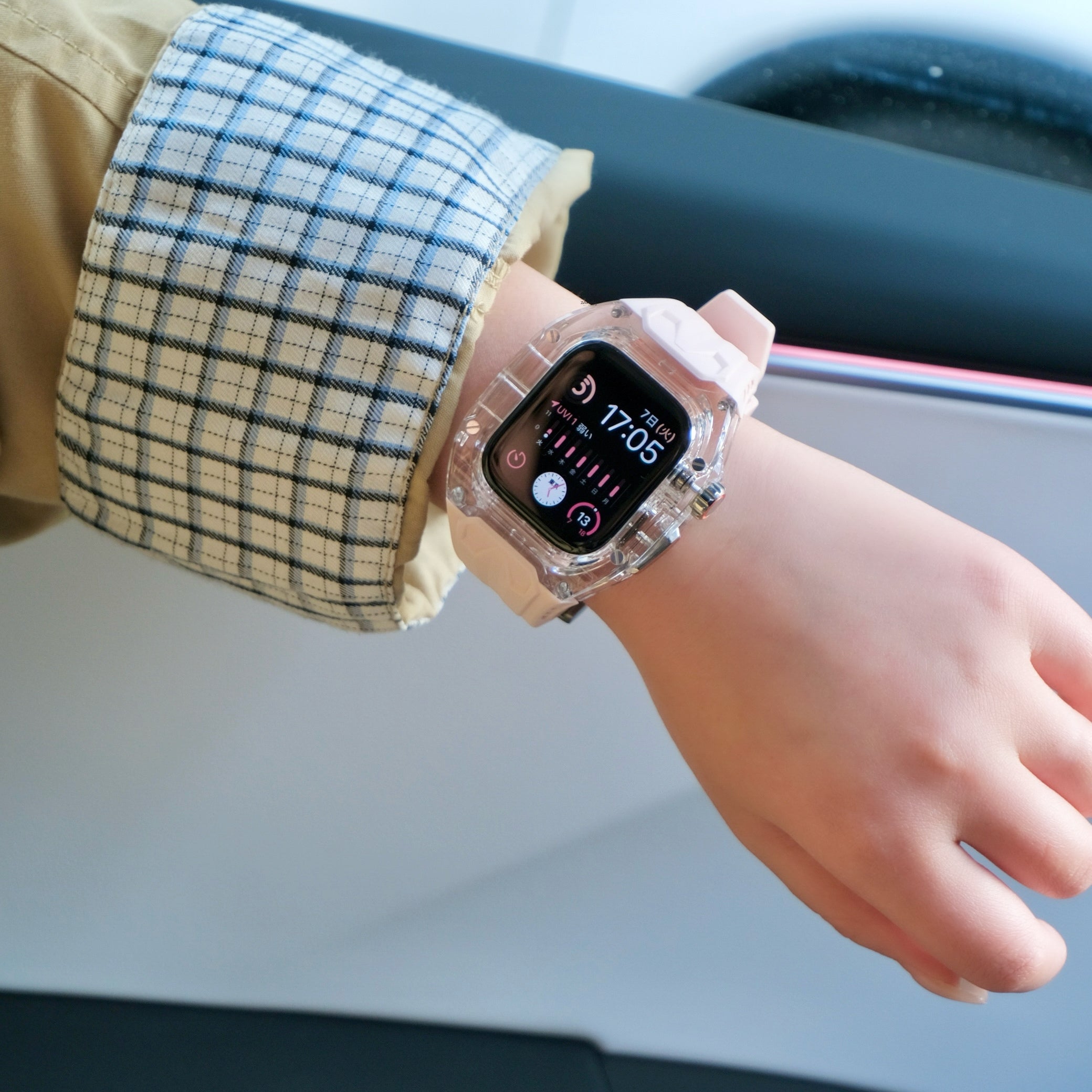 新色登場！【クリア×TPU一体式バンド】A004 クリアケース+TPUベルト クリア一体式ベルト Apple Watch