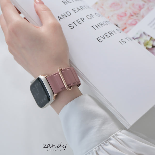 【メタリックシリコンループ①】アップルウォッチバンド マグネットシリコンベルト Apple Watch