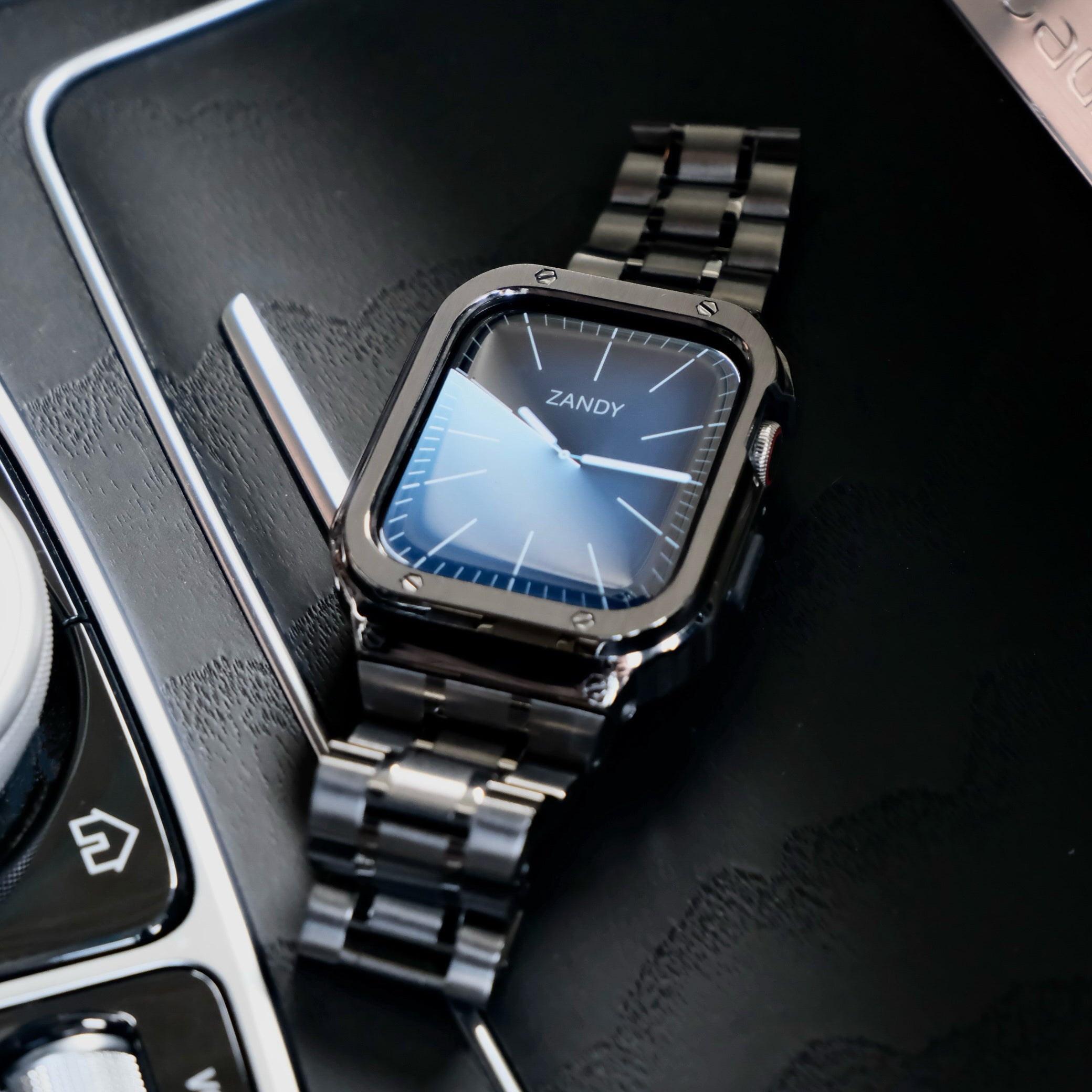 【ステンレス一体式バンド】ステンレスケース+ステンレスベルト一体式  Apple Watch